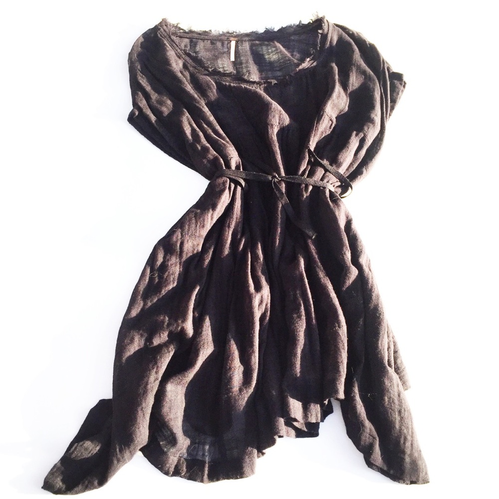 FREE PEOPLE sleeveless black cotton tunic